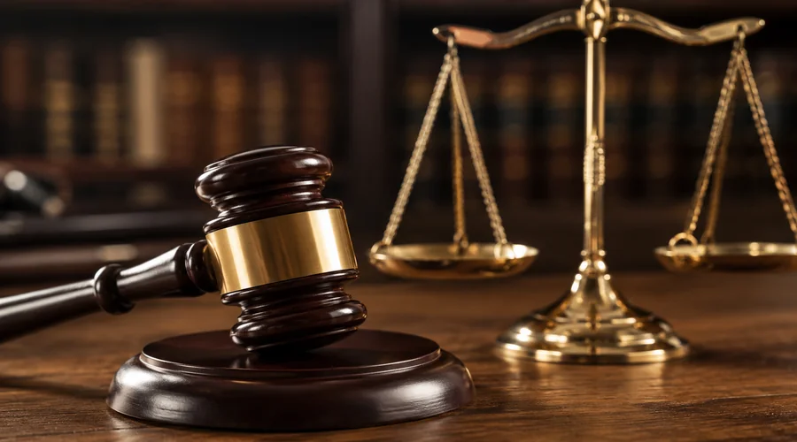 scales of justice wooden desk