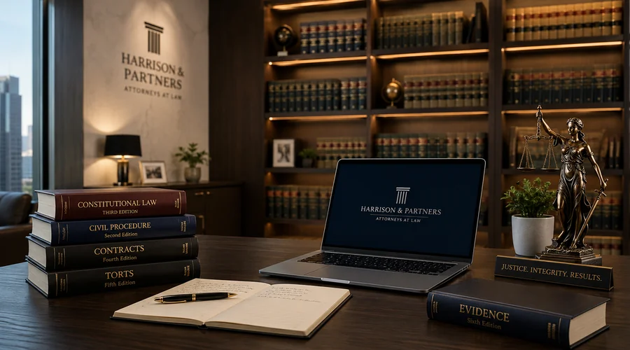 legal books laptop law library